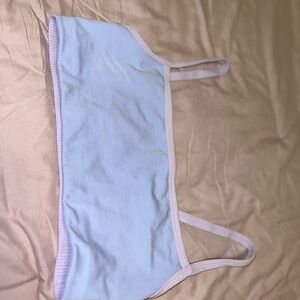 Light Blue Spaghetti Strap Crop Top